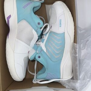 K-Swiss Women's Ultrashot Team Tennis Shoes – Size 8.5 – White/Blue/Coral –‎ New